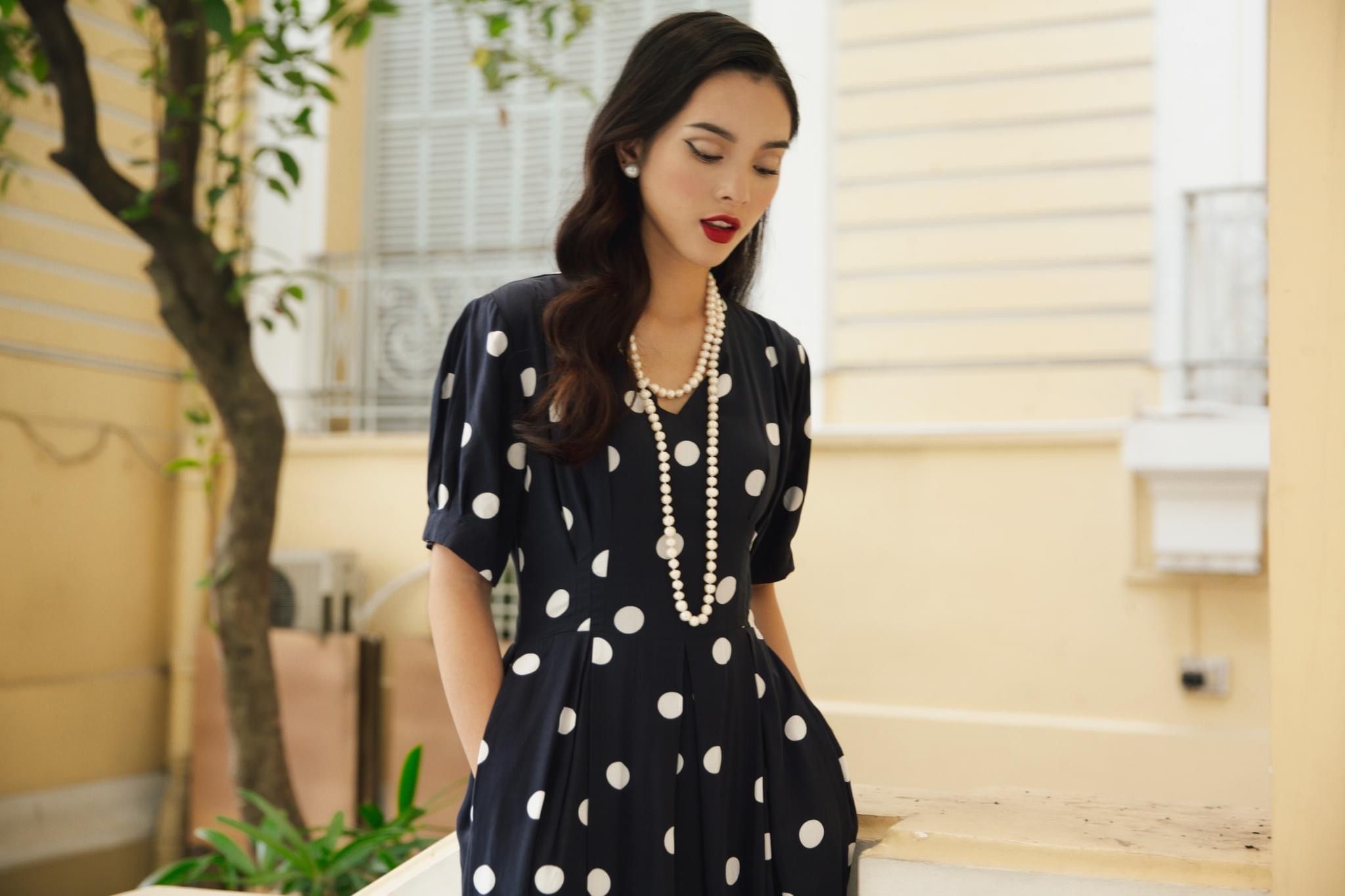 Clara - Đầm Chấm Bi Cổ Điển D931