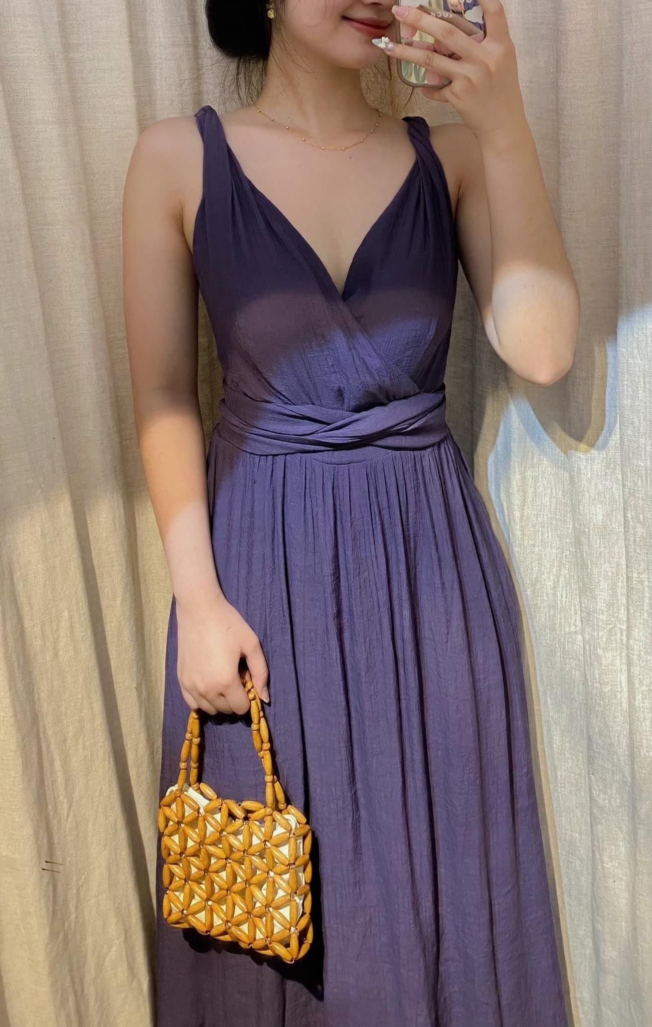 Nala Dress - Đầm 2 dây cổ tim thắt nơ eo E29