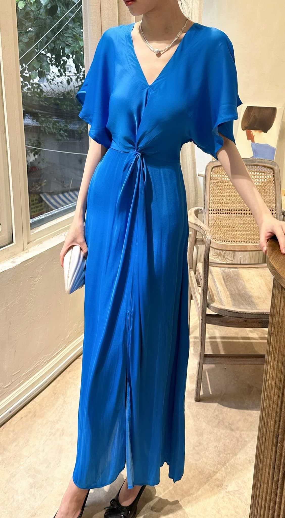 Amelie silk dress - Đầm Xoắn Eo Lụa L04