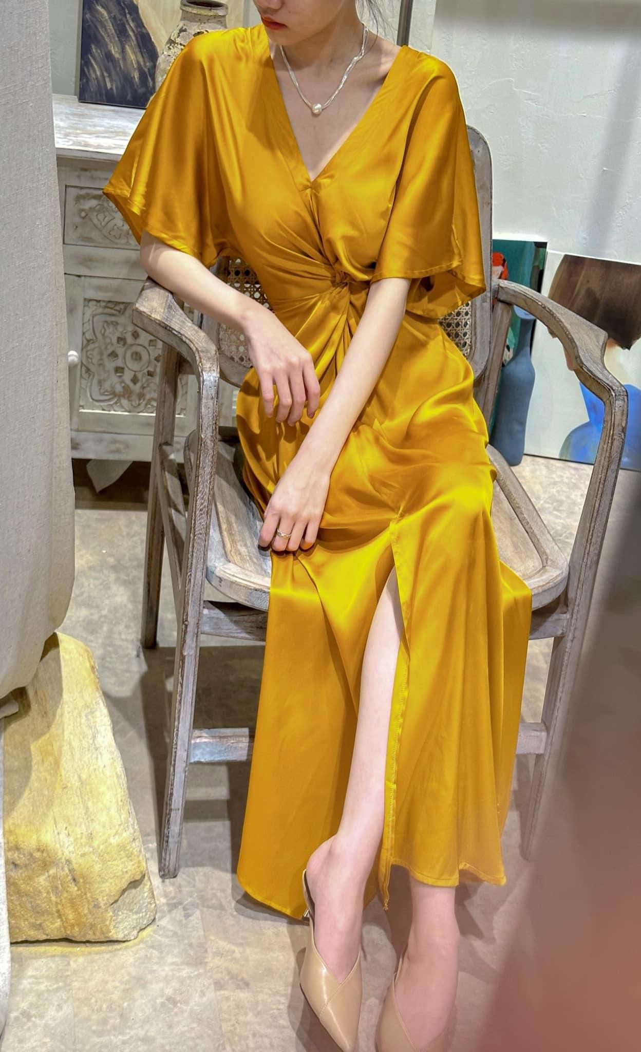 Amelie silk dress - Đầm Xoắn Eo Lụa L04