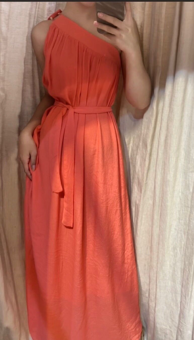 Athena Dress - Đầm Lệch vai xô lụa - D657