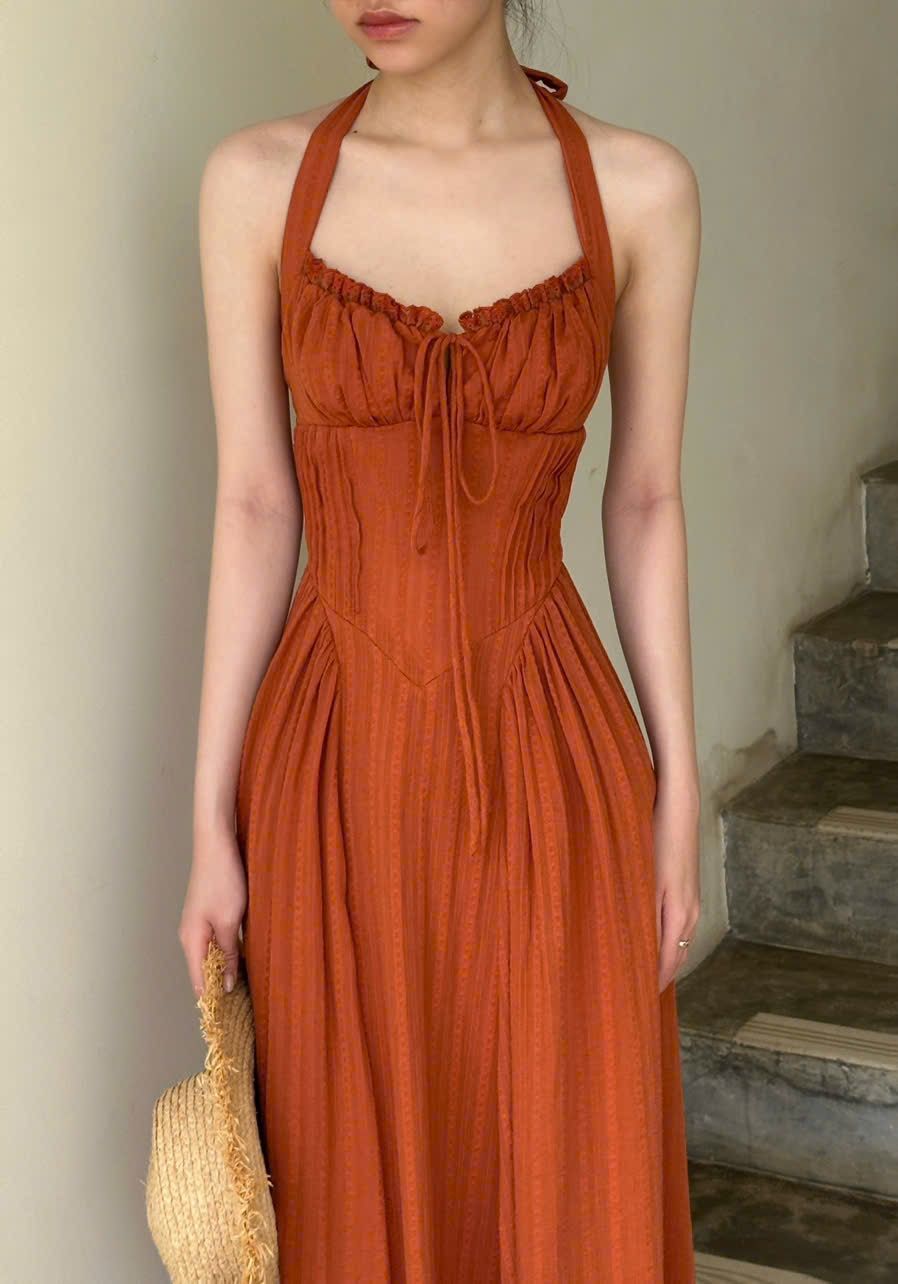 Bianca Dress - Đầm Corset Cổ Yếm D0725