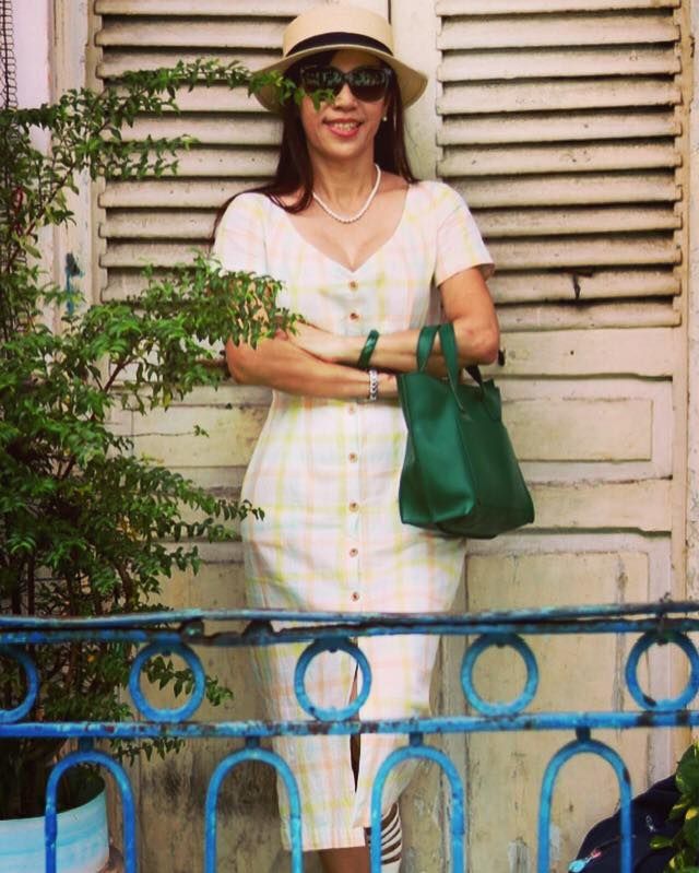 Esmeralda Dress - Đầm kẻ linen tay ngắn hàng cúc phía trước - Hello Summer D375