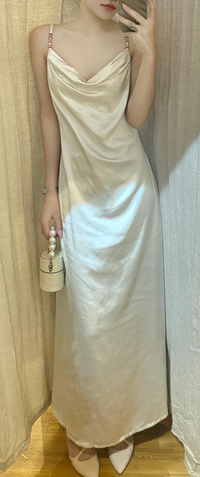 Rosalie Dress - Đầm Lụa 2 Dây Cổ Đổ LA45