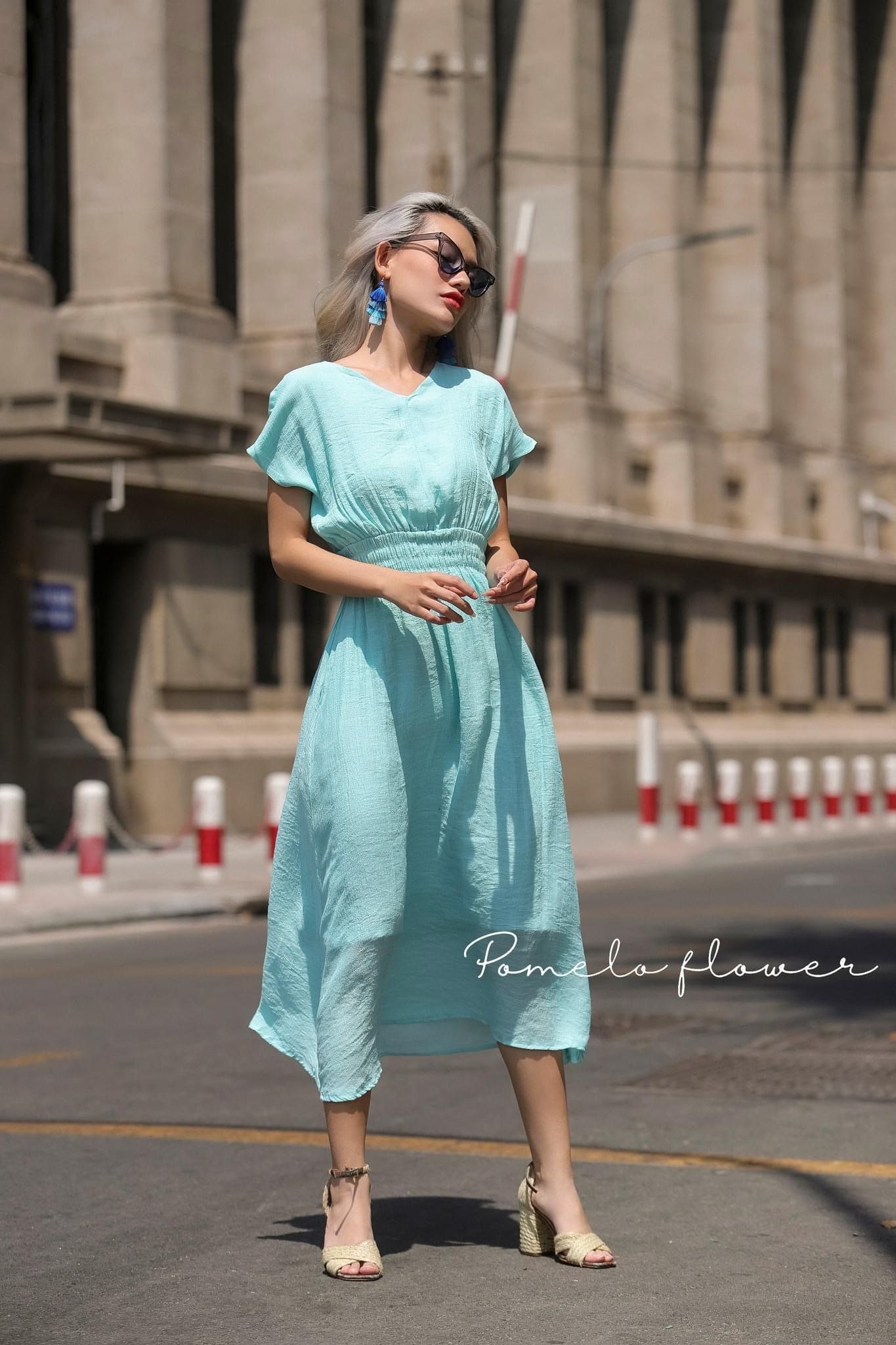 Laila Dress - Đầm maxi , cánh dơi nhấn eo - các màu PO01