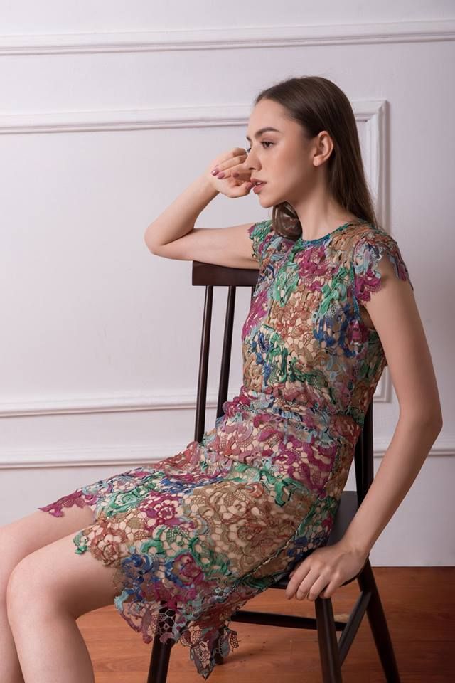Anne Dress - Đầm ren chỉ hoa màu sắc D388 -> D391