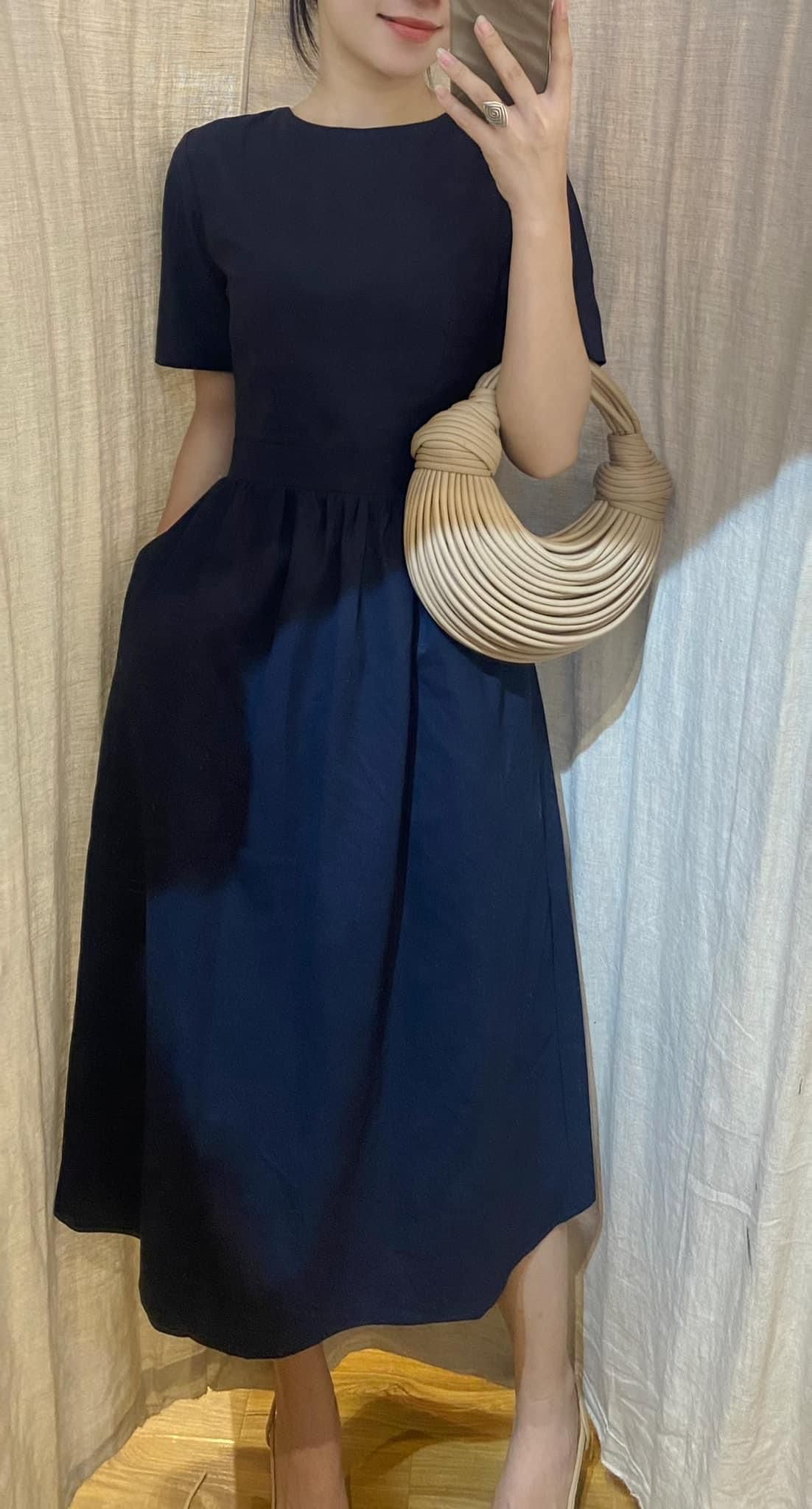 Kali Dress - Đầm linen hở lưng thắt dây D106