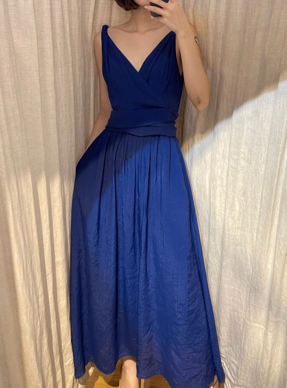 Nala Dress - Đầm 2 dây cổ tim thắt nơ eo E29