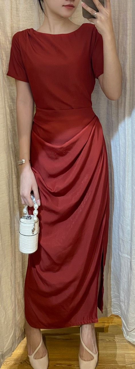 Elixir Dress - Đầm Tay Ngắn Nhún Thân L07