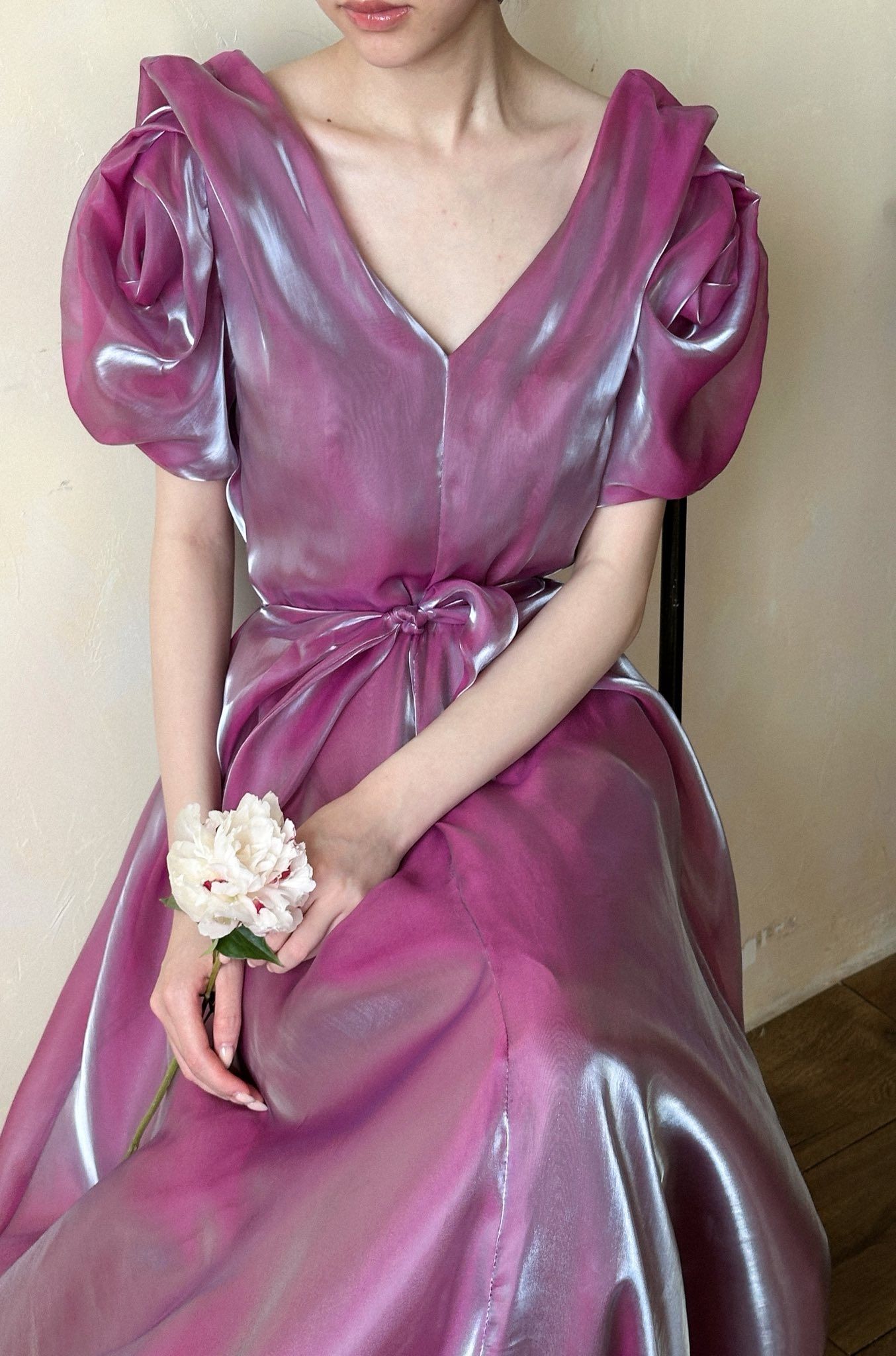 Helena Dress - Đầm Hoa Hồng Tay Phồng Q1013
