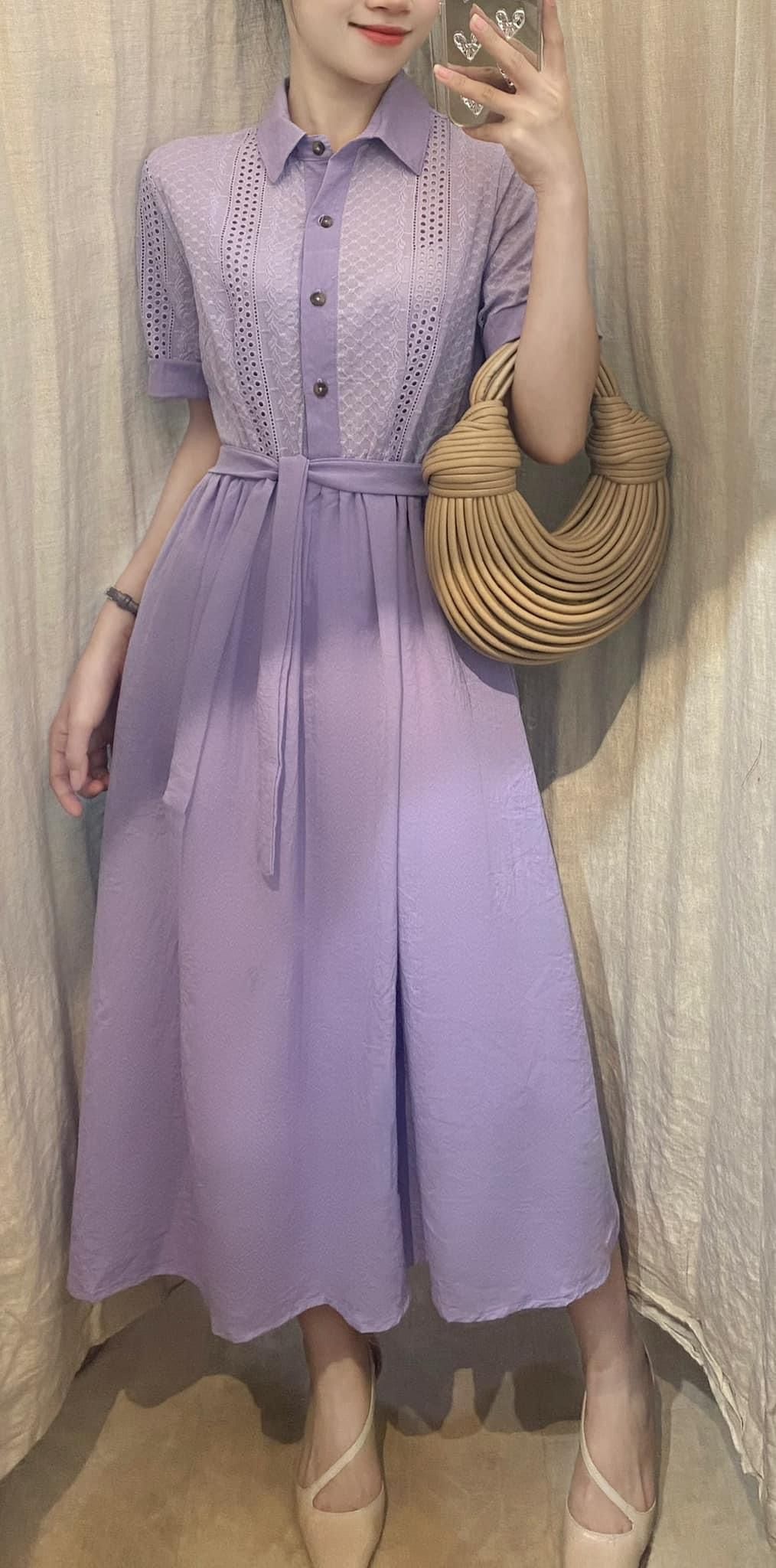 Faith Dress - Đầm ren phối cổ sơ mi D574