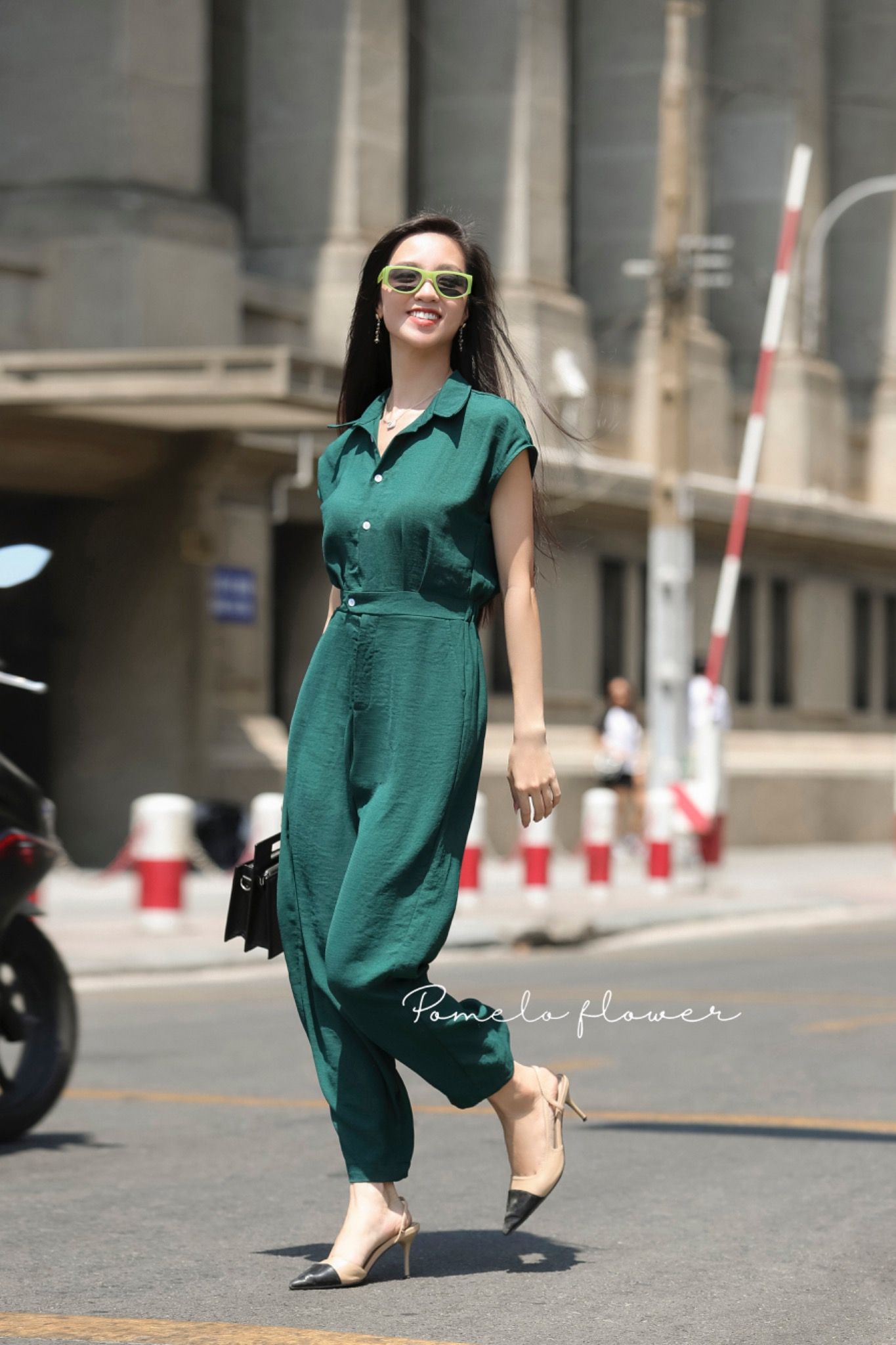 Jumpsuit cổ sơ mi - D731