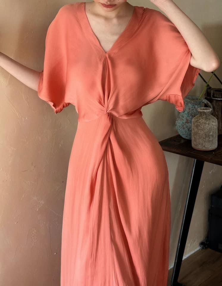 Amelie silk dress - Đầm Xoắn Eo Lụa L04