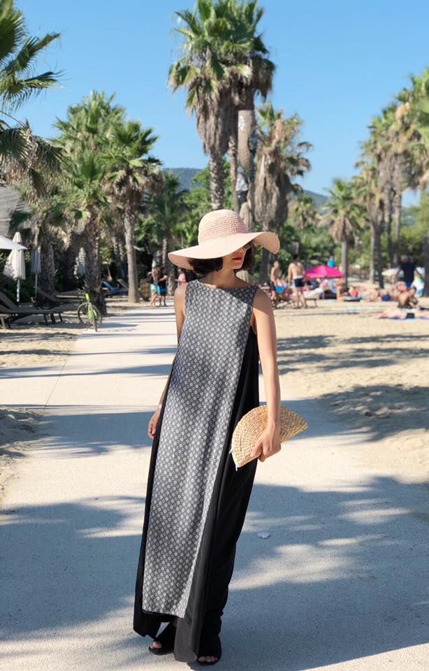 Alicia Dress - Maxi hoạ tiết đen trắng D323
