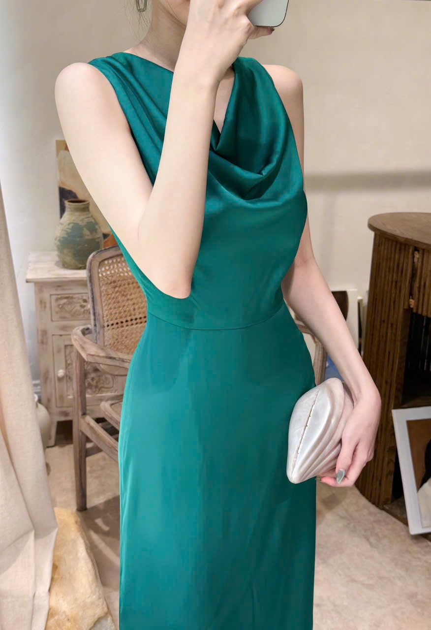Lamer Dress - Đầm Lụa Cổ Đổ L06