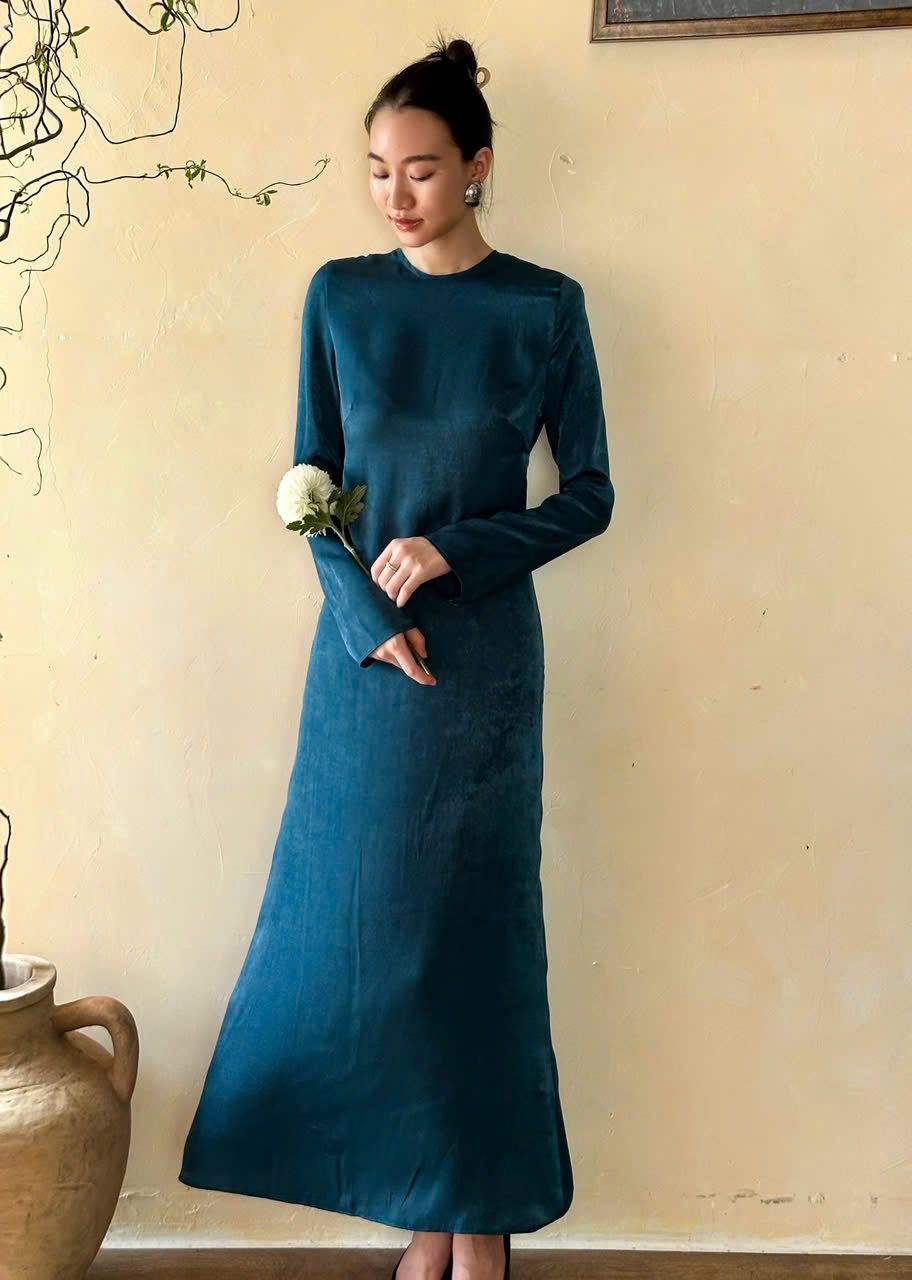 Eudora Silk Dress - Đầm Lụa Tay Dài D1008