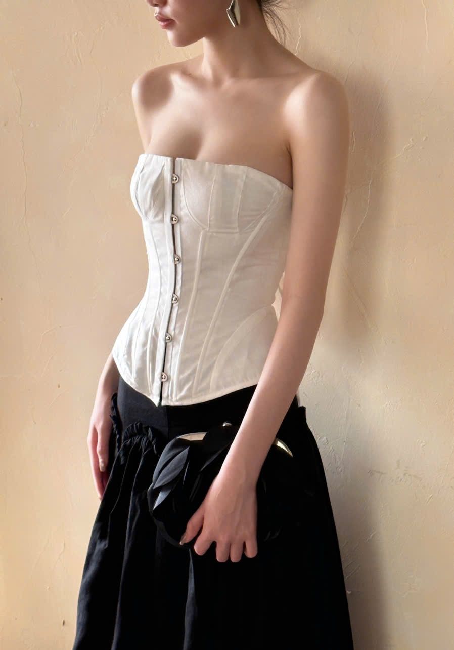 Jolly Corset - Áo Corset Linen Thiết Kế A04