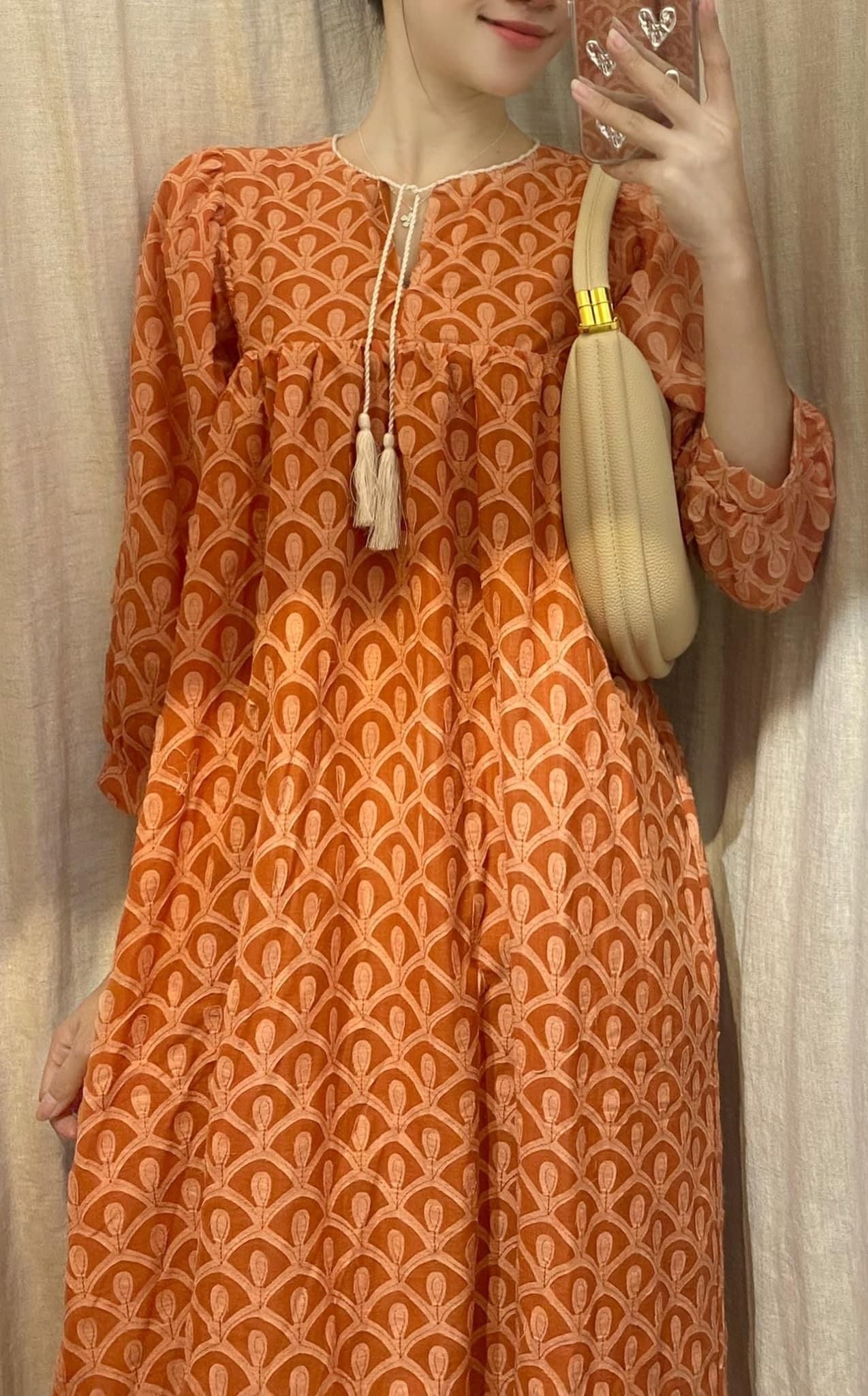 Lana Dress - Đầm suông , tay lửng cột dây D737