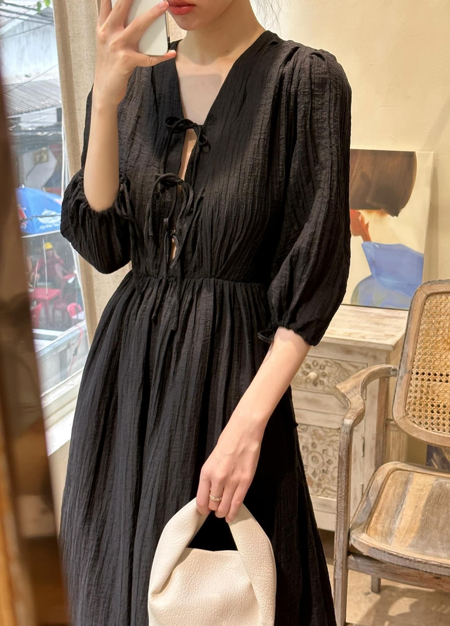 Sara Dress - Đầm tay lửng, thắt nơ ngực D004 D917