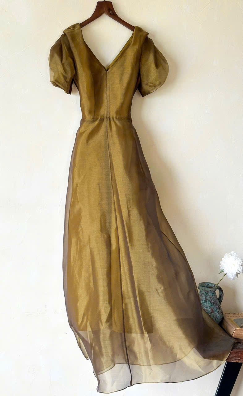 Helena Dress - Đầm Hoa Hồng Tay Phồng Q1013