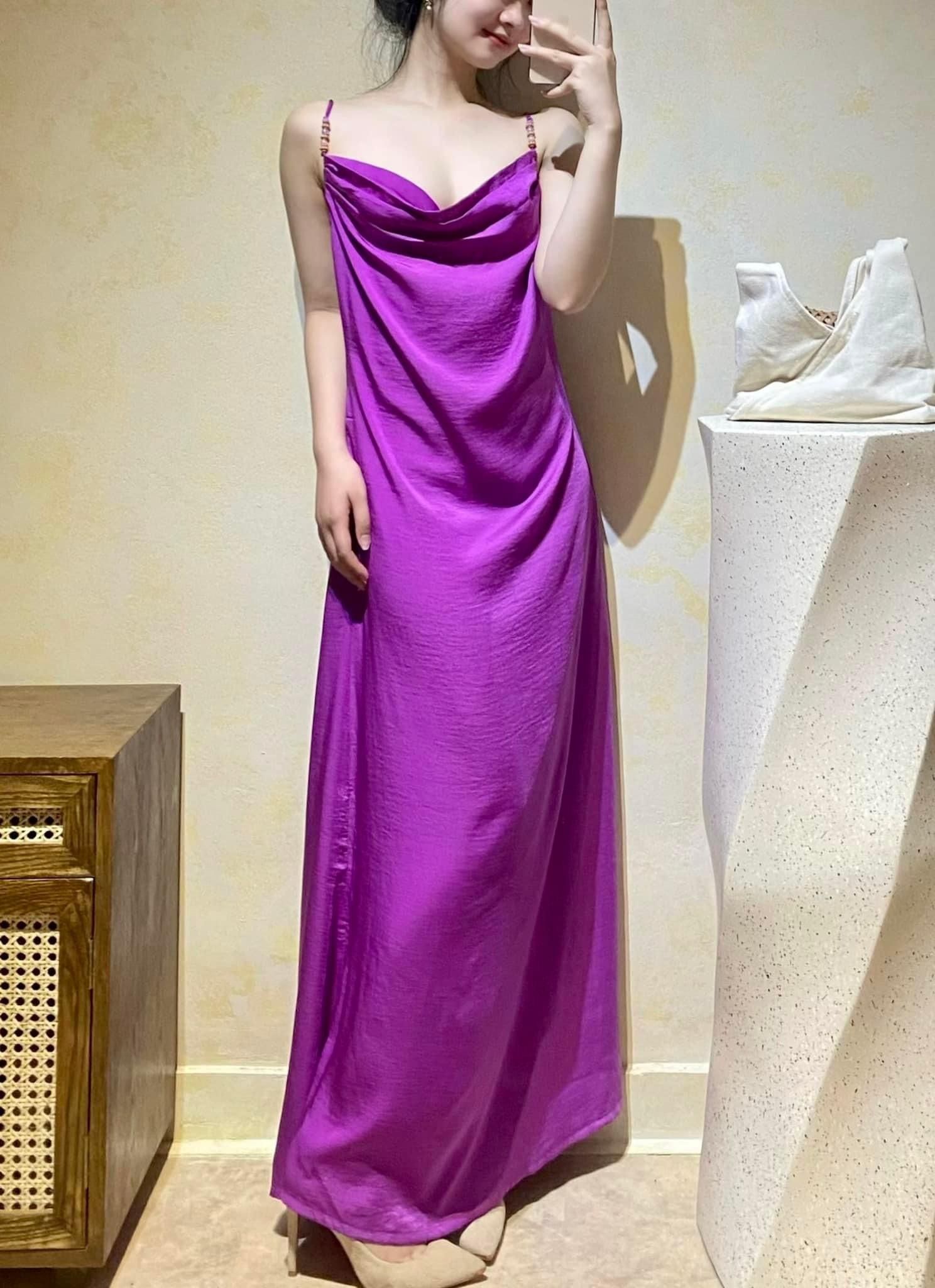 Rosalie Dress - Đầm Lụa 2 Dây Cổ Đổ LA45