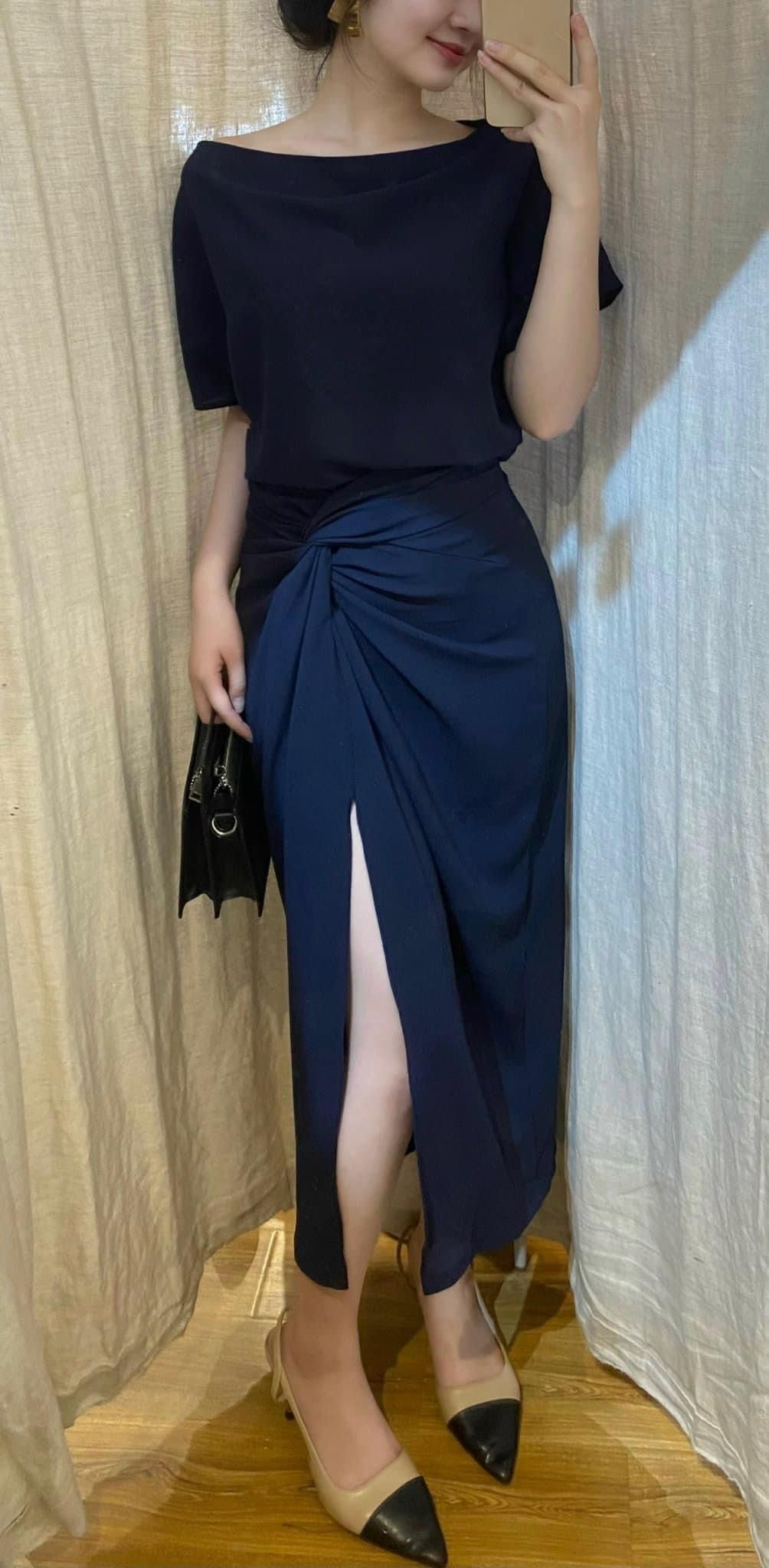 Mary Set - Set Áo Và Chân Váy Xoắn Eo L03