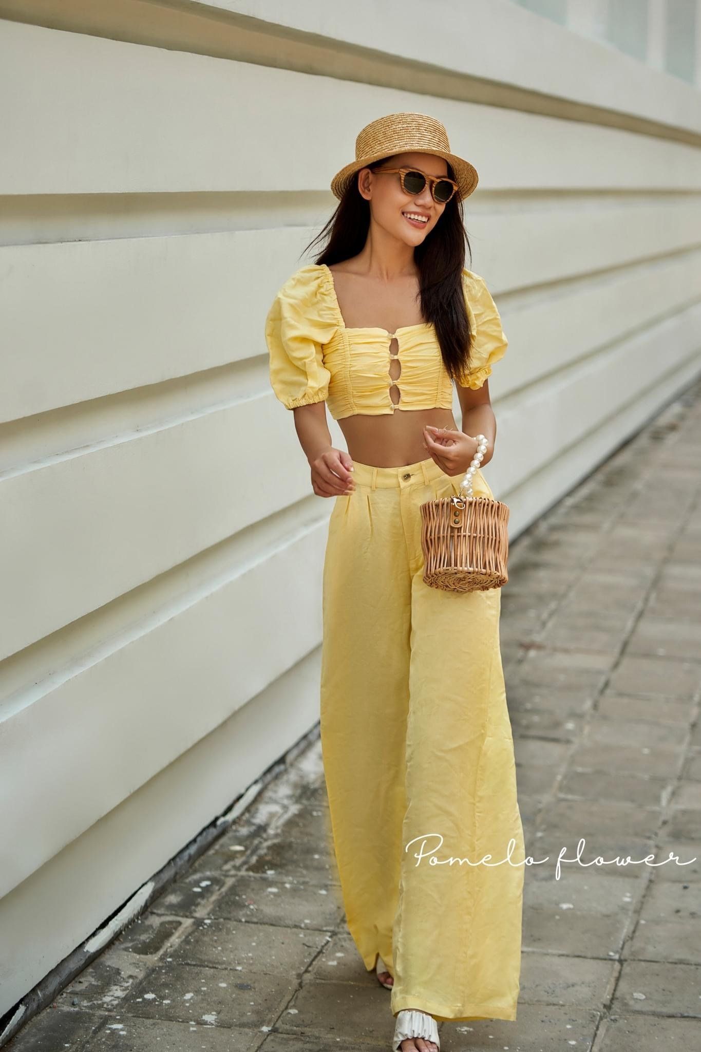 Celli Set Áo Croptop và Quần Ống Rộng S002
