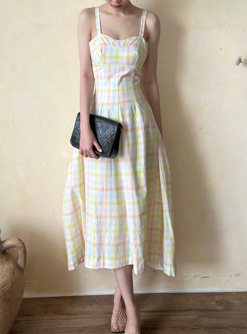 Merlisa Dress - Đầm 2 dây xếp li eo D993
