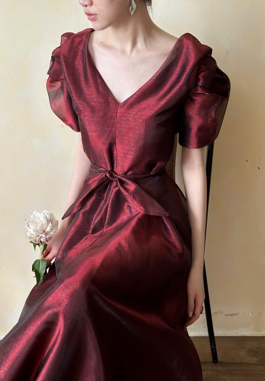 Helena Dress - Đầm Hoa Hồng Tay Phồng Q1013