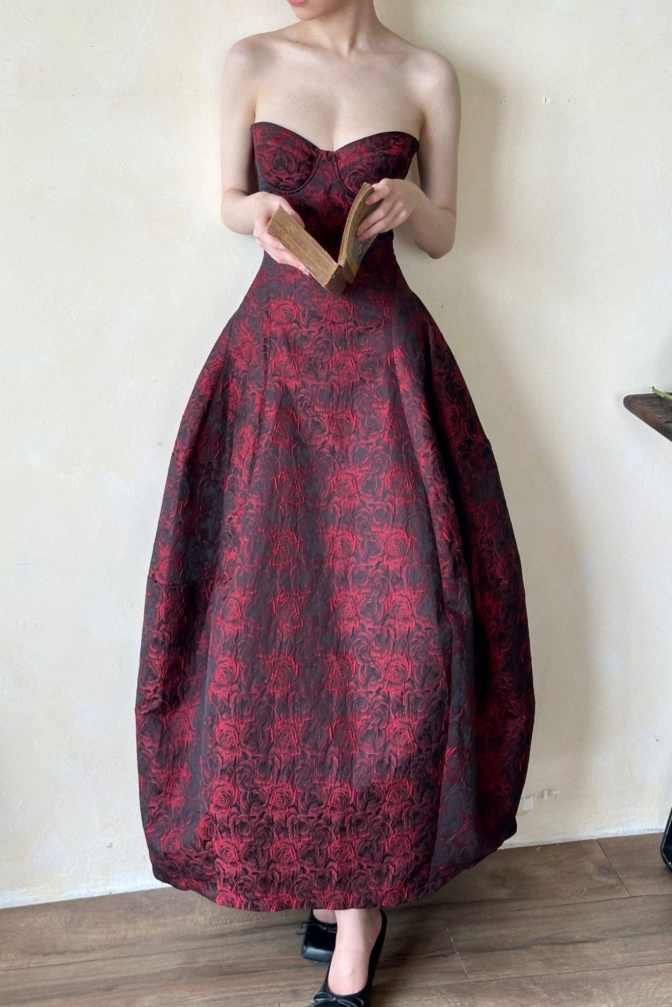 Brigitte Dress - Đầm Corset Hoa Hồng D0129