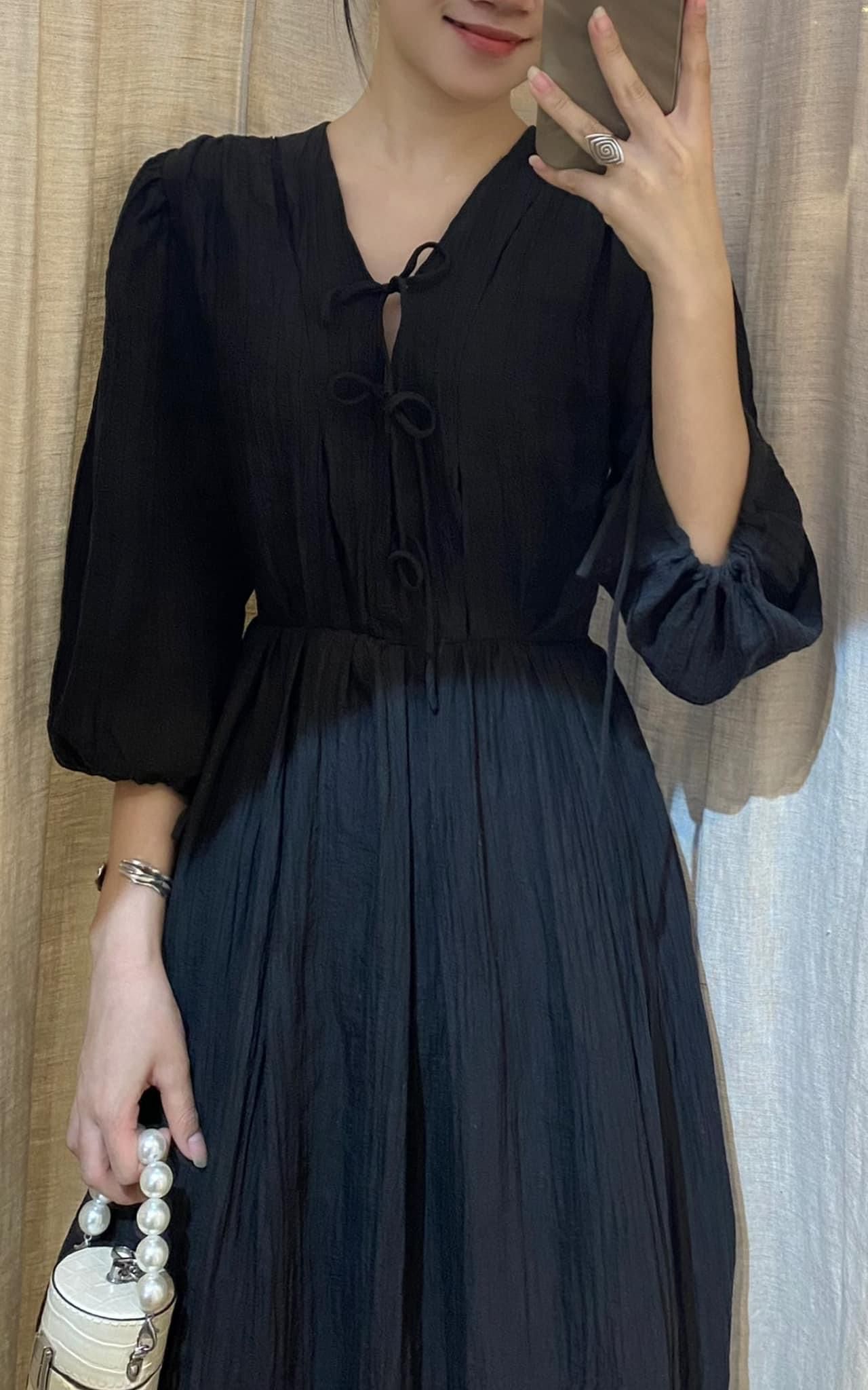 Sara Dress - Đầm tay lửng, thắt nơ ngực D004 D917