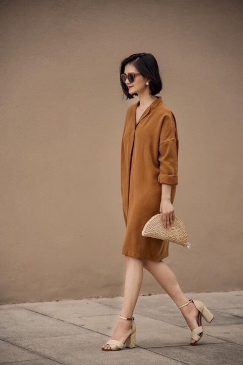 Maren Dress - Đầm suông tay dài cổ vest D349 -> D355