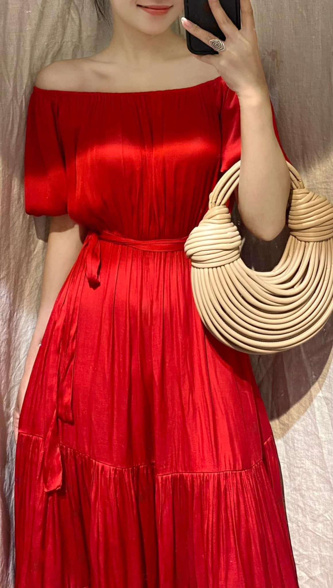 Luna Dress - Đầm trễ vai lụa các màu - D735