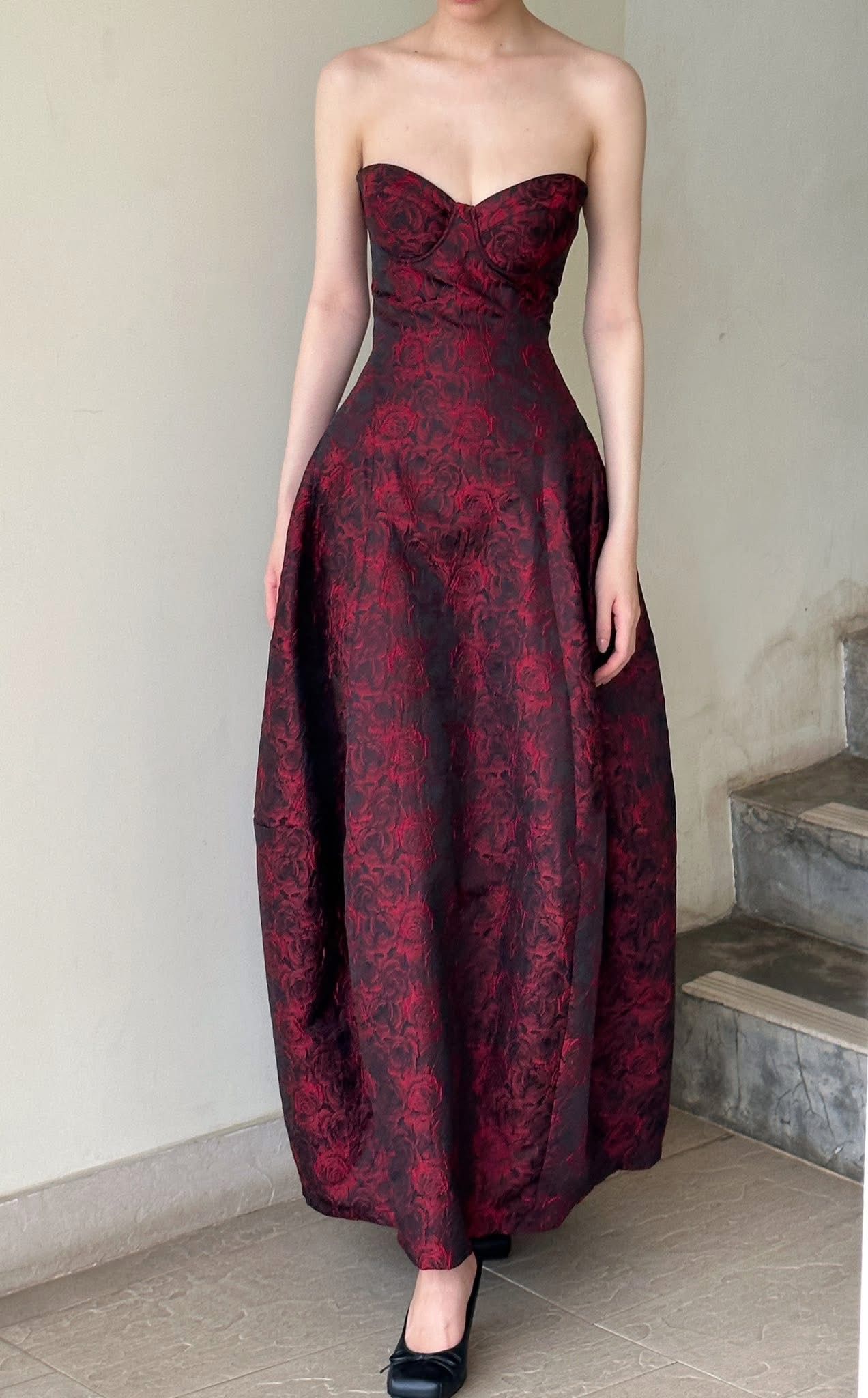 Brigitte Dress - Đầm Corset Hoa Hồng D0129