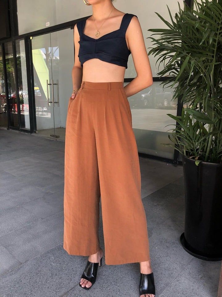 Quần suông nâu cam Q22