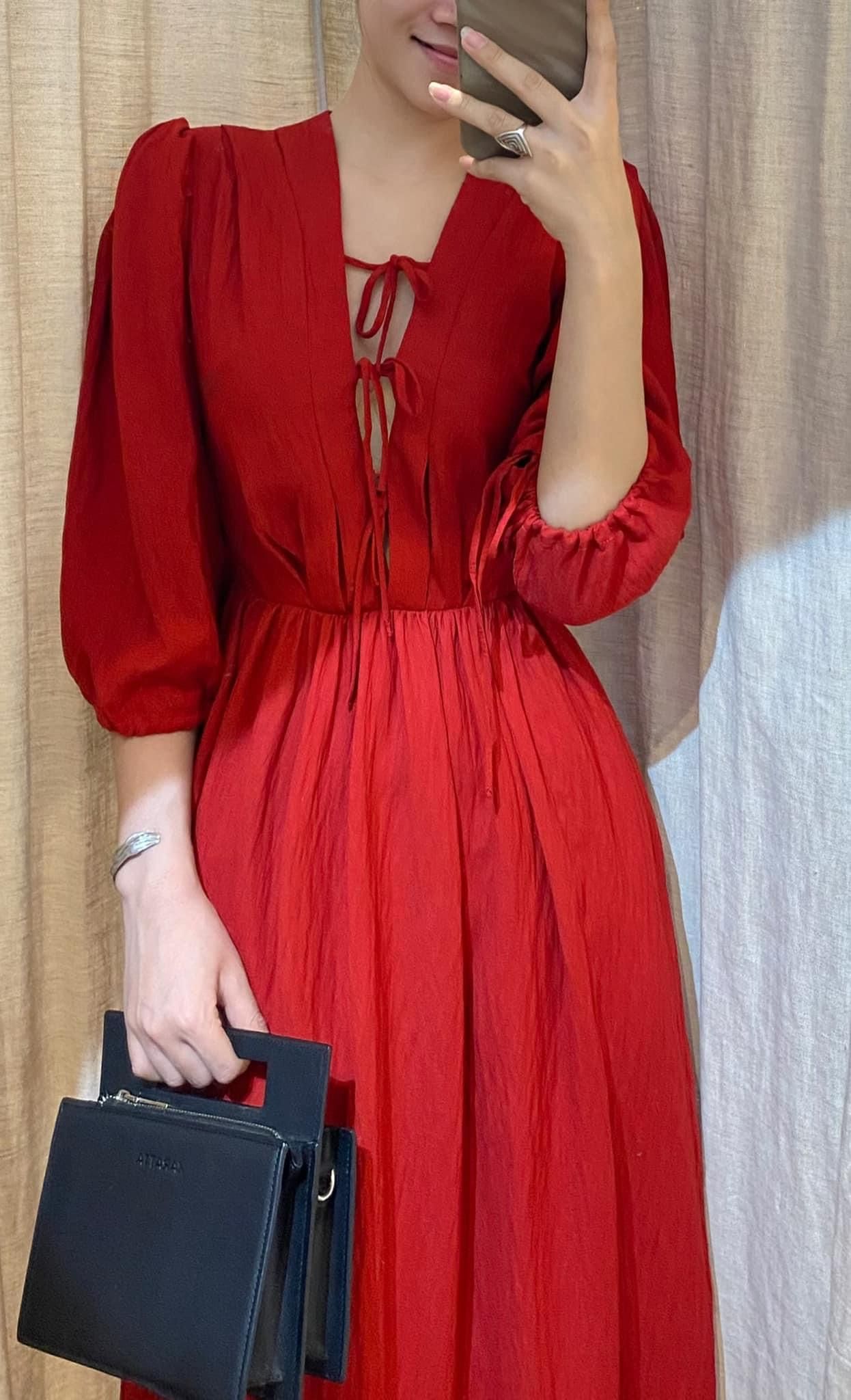Sara Dress - Đầm tay lửng, thắt nơ ngực D004 D917