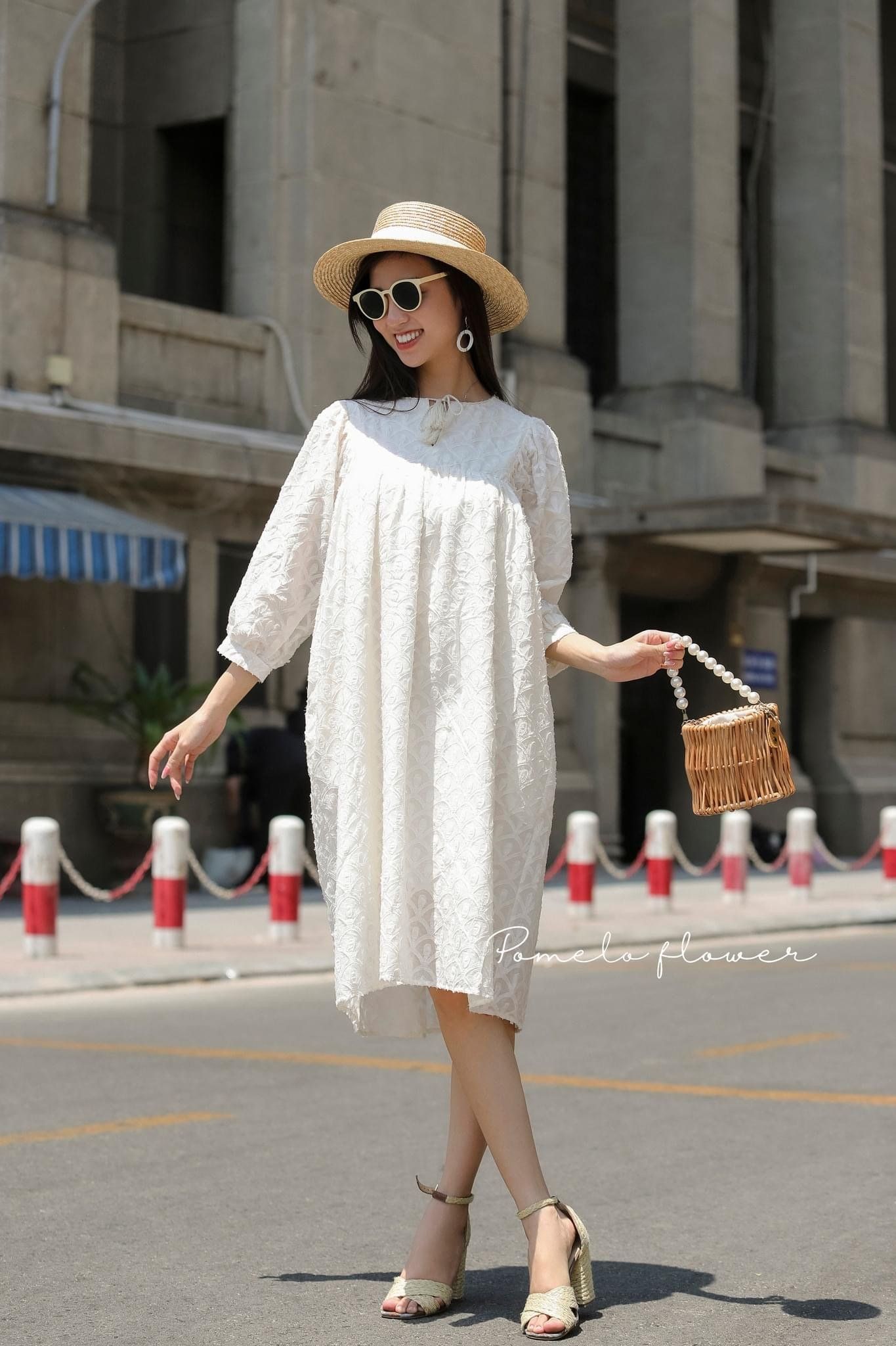 Lana Dress - Đầm suông , tay lửng cột dây D737