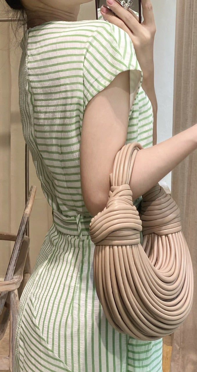 Evergreen Dress - Đầm Kẻ Sọc Đai Lưng PQ69