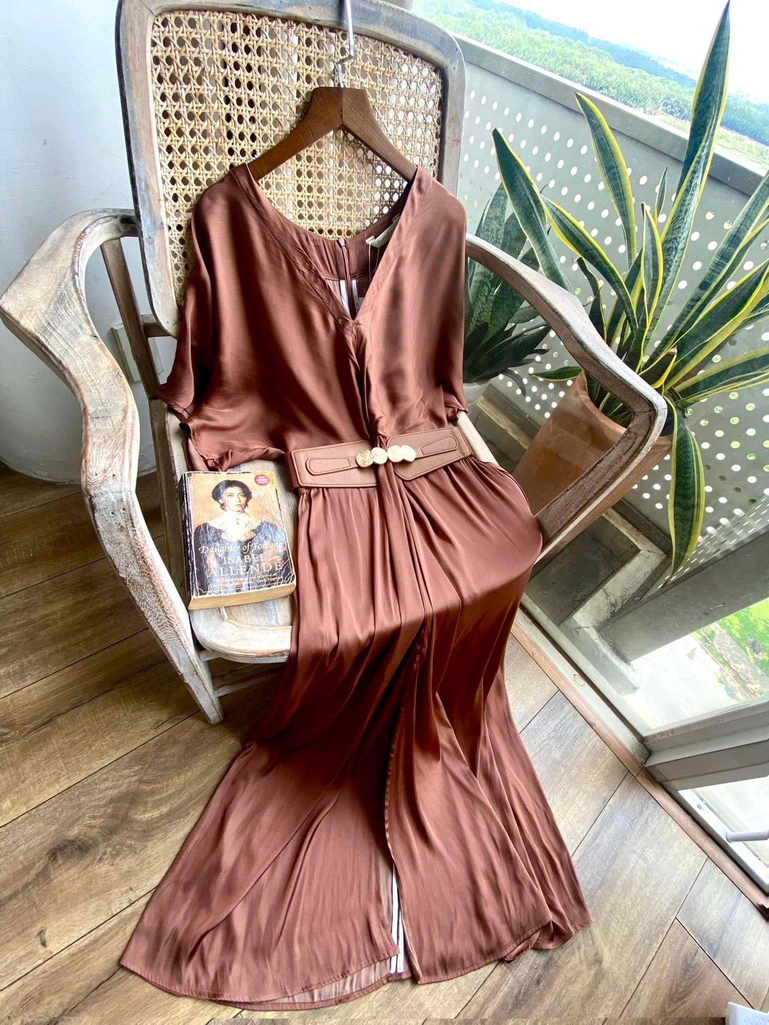 Amelie silk dress - Đầm Xoắn Eo Lụa L04