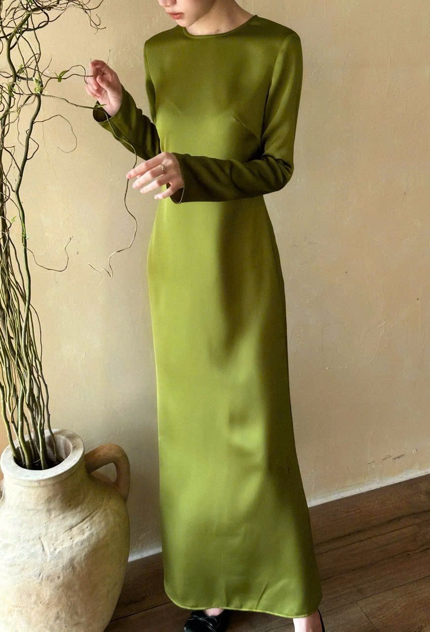 Eudora Silk Dress - Đầm Lụa Tay Dài D1008