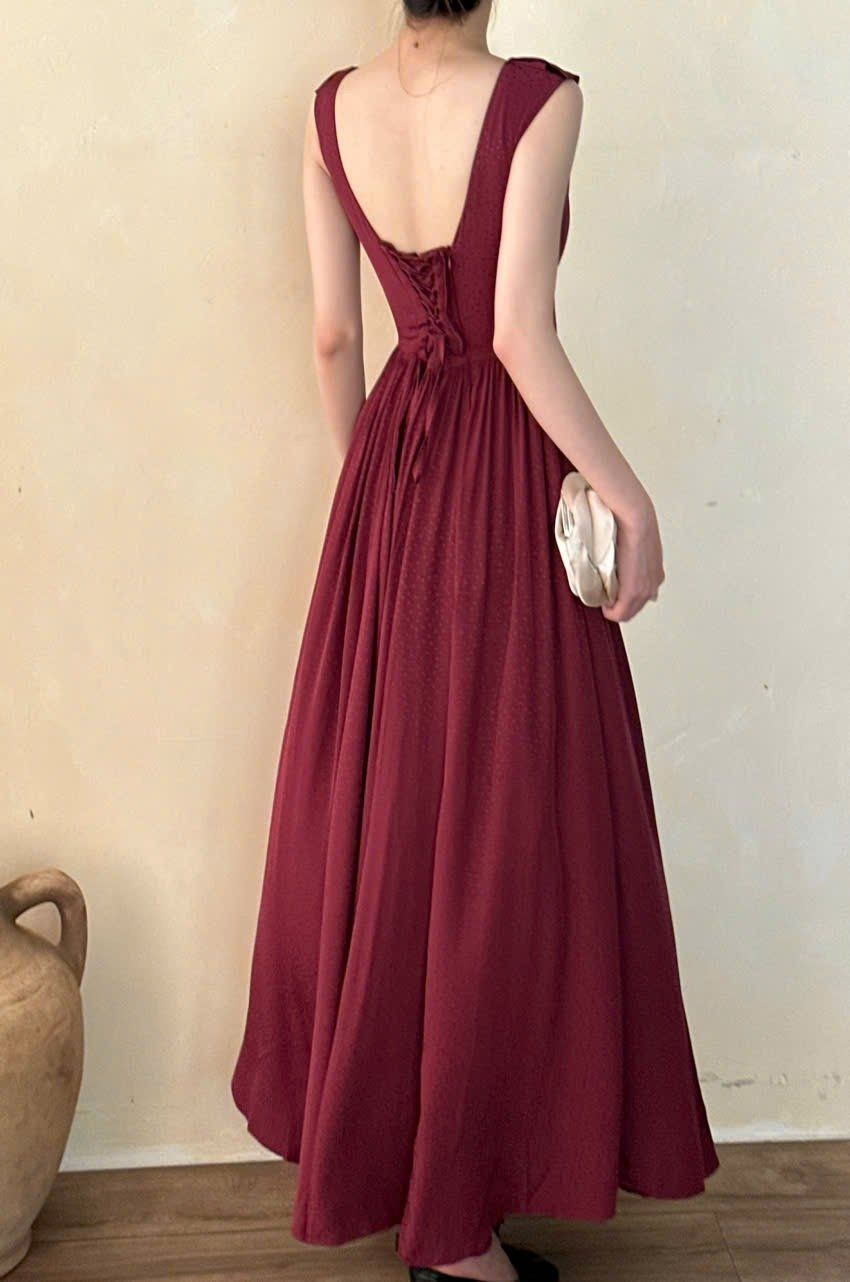 Freya Dress - Đầm Corset Cổ V Thiết Kế Nút Bọc G002