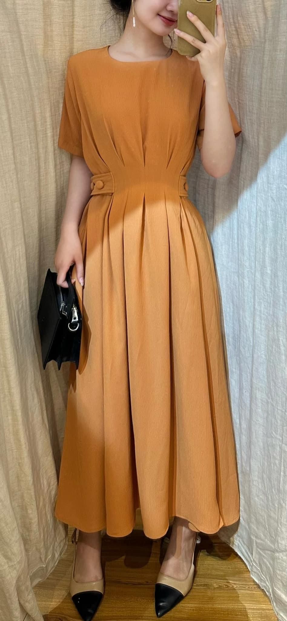 Eloise Dress - Đầm Tay Ngắn Xếp Ly Eo D938