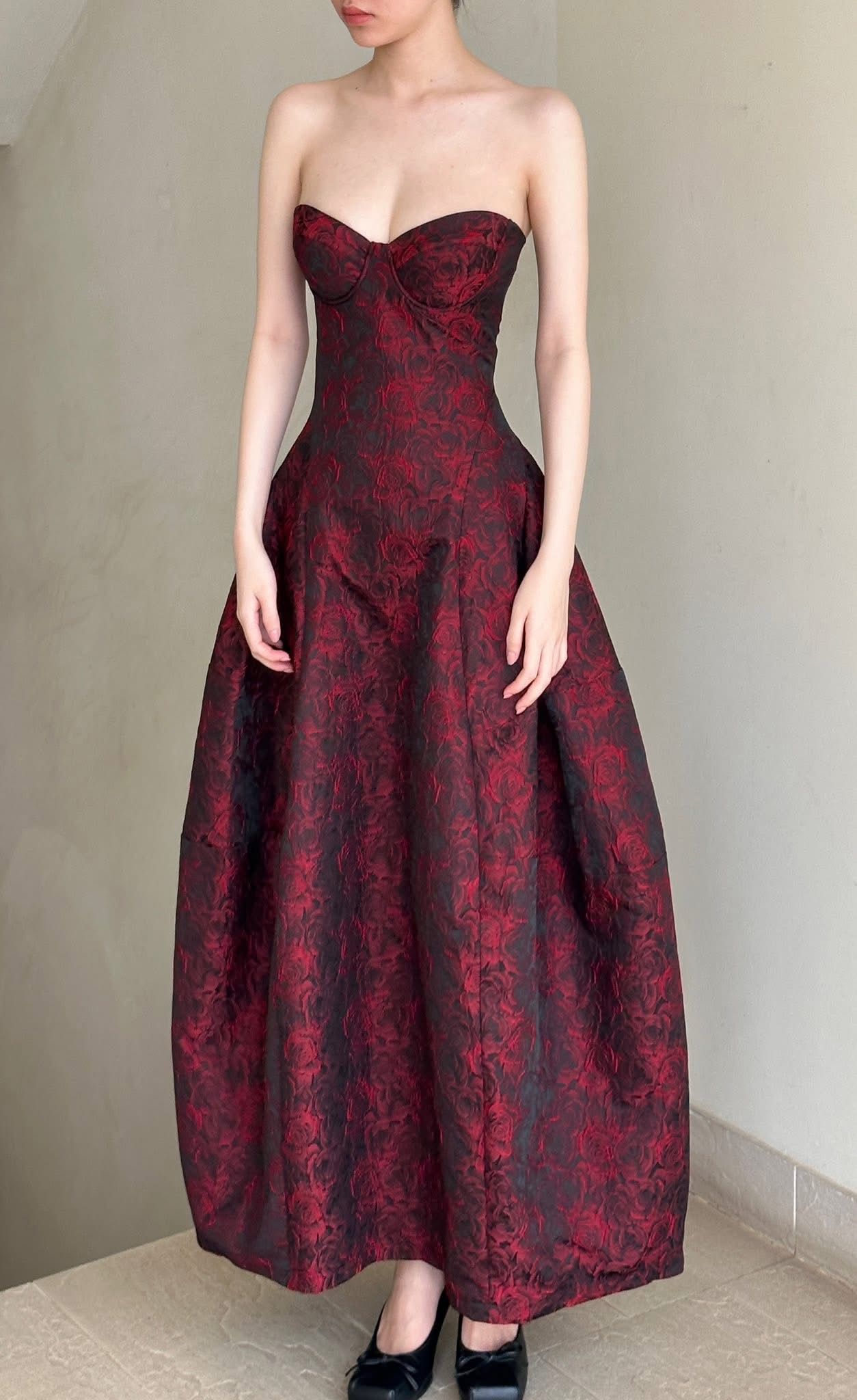 Brigitte Dress - Đầm Corset Hoa Hồng D0129