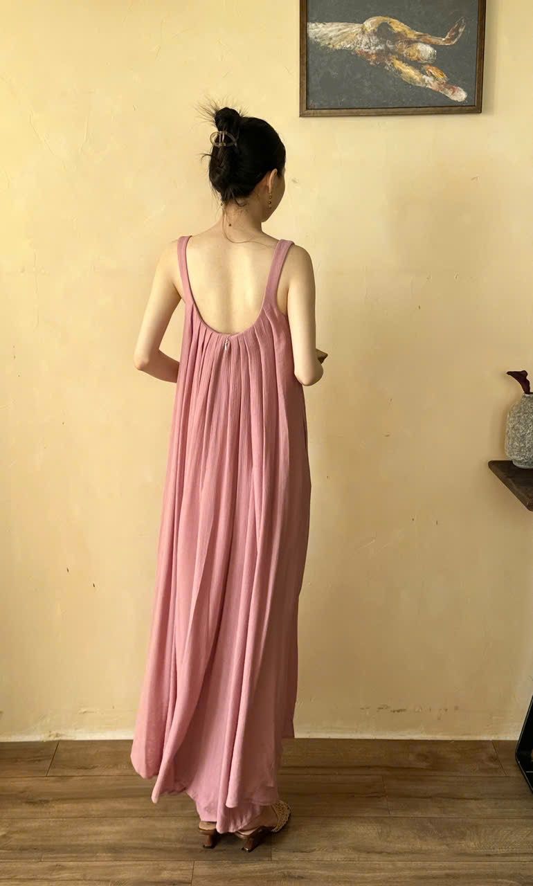 Peony Dress - Đầm 2 Dây Dập Ly DR1624