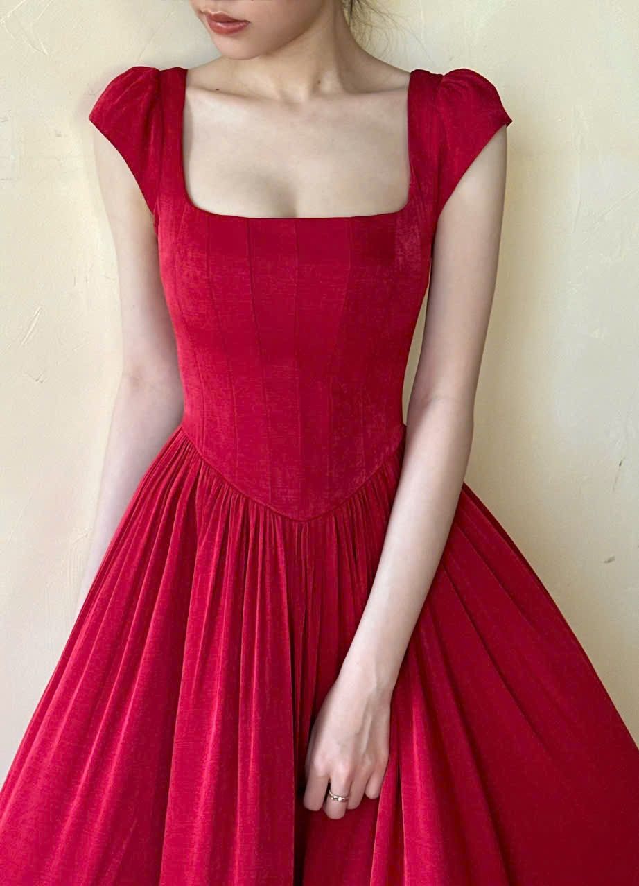 Adela Dress - Đầm Corset Cổ Điển Tay Hến V21