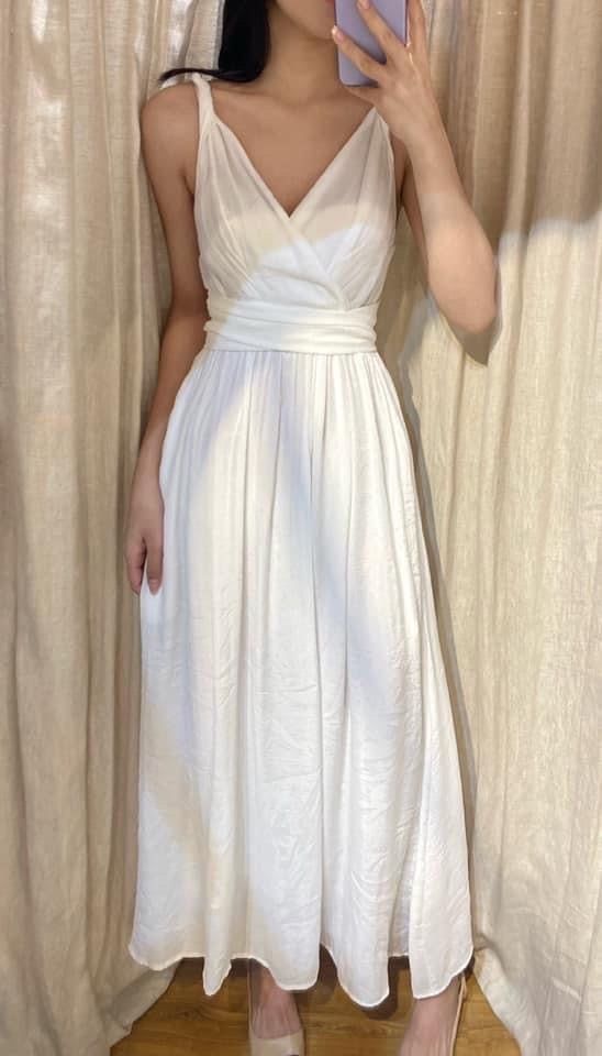Nala Dress - Đầm 2 dây cổ tim thắt nơ eo E29