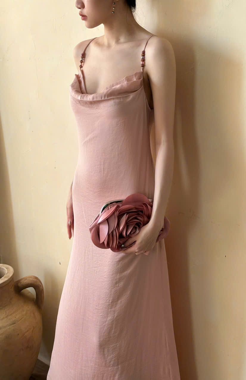 Rosalie Dress - Đầm Lụa 2 Dây Cổ Đổ LA45