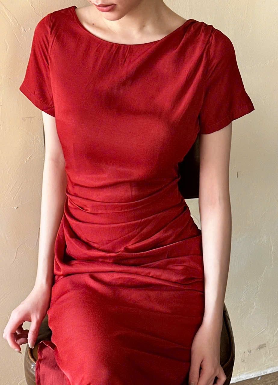 Elixir Dress - Đầm Tay Ngắn Nhún Thân L07