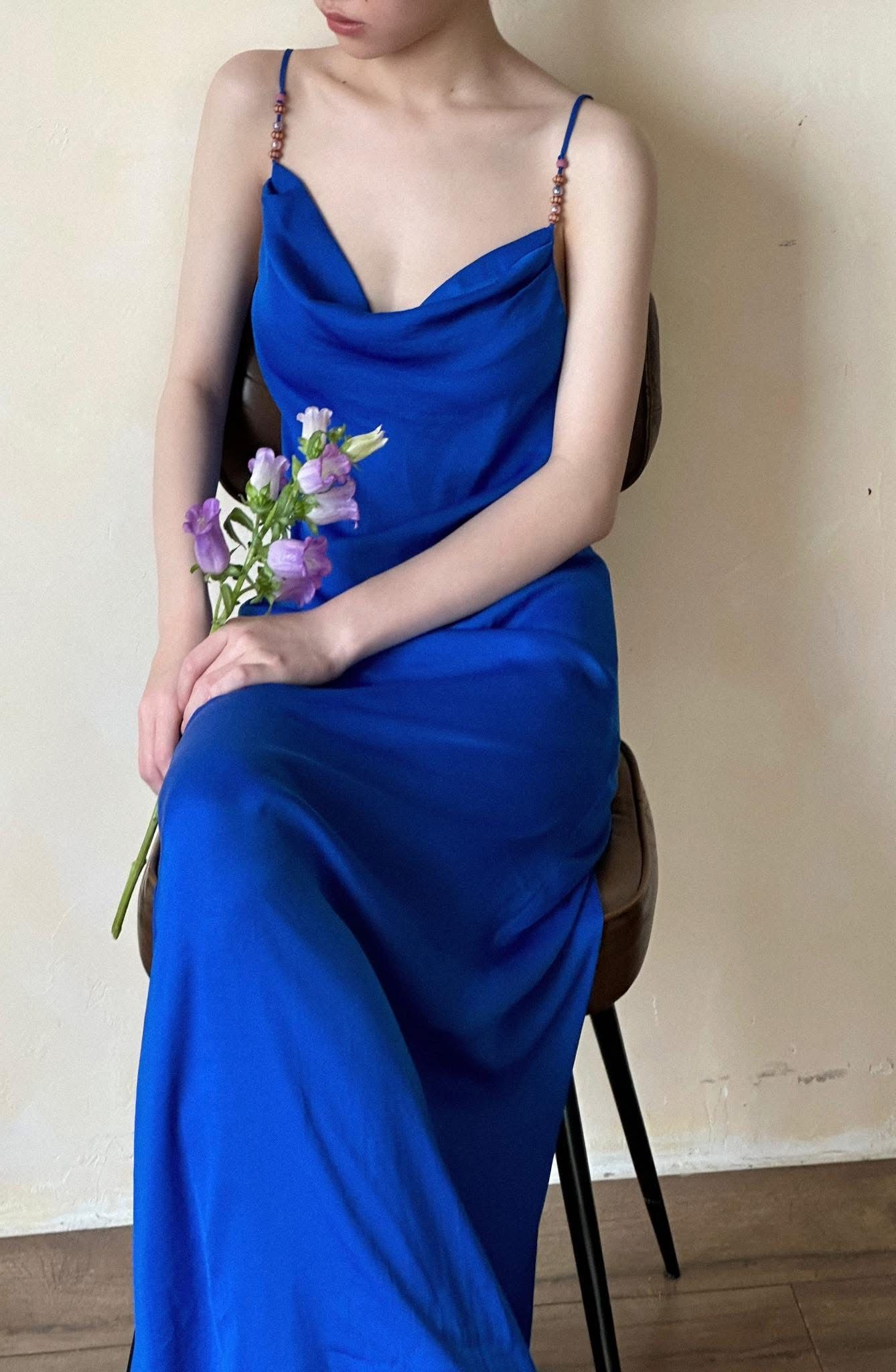 Rosalie Dress - Đầm Lụa 2 Dây Cổ Đổ LA45