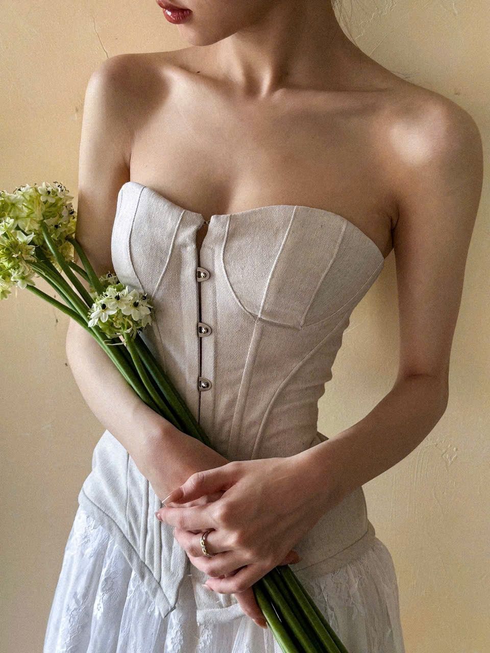 Jolly Corset - Áo Corset Linen Thiết Kế A04